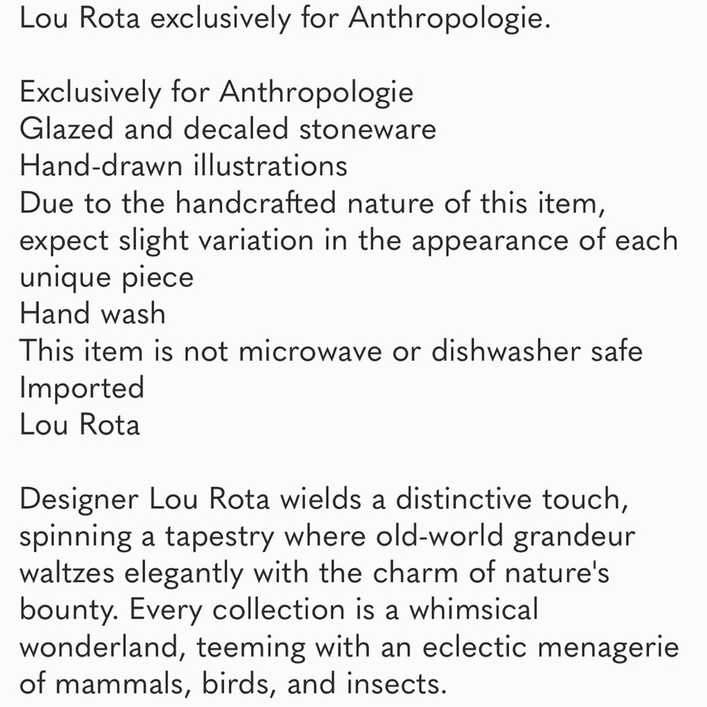 Lou Rota exclusively for Anthropologie Floral Dog Print Mug with Gold Handle - Picture 5 of 6